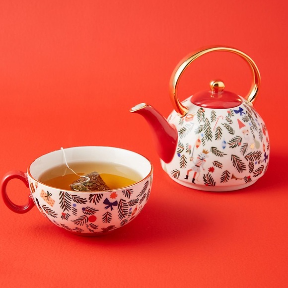 🎄 Rifle Paper Co. Nutcracker Tea-For-One Set Hiliday Christmas Anthropologie - Picture 2 of 6